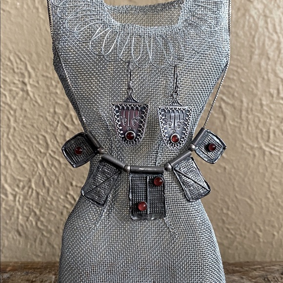 ❤️Vintage❤️925 Sterling Necklace & Earring Set Made in Israel - Picture 3 of 8